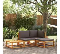 Set di divani da giardino 4 pezzi con cuscini in legno di acacia e rattan