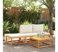 vidaXL Set di divani da giardino 4 pezzi con cuscini in legno di acacia e rattan