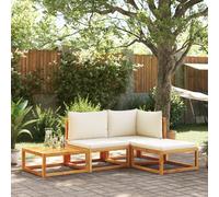 vidaXL Set di divani da giardino 4 pezzi con cuscini in legno di acacia e rattan