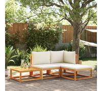 vidaXL Set di divani da giardino 4 pezzi con cuscini in legno di acacia e rattan