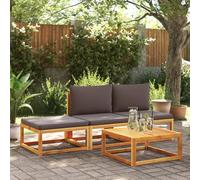 Set di divani da giardino 4 pezzi con cuscini in legno di acacia e rattan