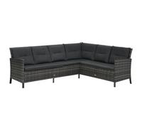 vidaXL Set di divani da giardino 4 pezzi con cuscini in poly rattan grigio