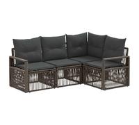 vidaXL Set di divani da giardino, 4 pezzi, grigio rattan sintetico, divano da giardino moderno e resistente alle intemperie, sedute versatili in rattan, comodi cuscini in schiuma