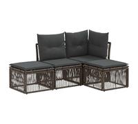 vidaXL Set di divani da giardino, 4 pezzi, grigio rattan sintetico, divano da giardino moderno, mobile da esterno resistente alle intemperie, design modulare, sedie eleganti per rilassarsi