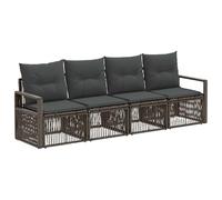 vidaXL Set di divani da giardino, 4 pezzi, grigio rattan sintetico, set di sedute per esterni, resistenti alle intemperie, modulari, comodi, stile giardino, mobili in rattan