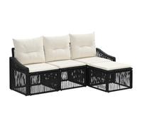 vidaXL Set di divani da giardino, 4 pezzi, in rattan sintetico, moderno, resistente alle intemperie, modulare e con gambe regolabili, per godersi il giardino o la terrazza