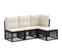 vidaXL Set di divani da giardino, 4 pezzi, in rattan sintetico, set di divani da giardino, design modulare, mobili moderni per esterni, resistenti alle intemperie, sedute eleganti