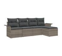 vidaXL Set di divani da Giardino 5 Pezzi con Cuscini Grigi e Neri. È Perfetto per Stare all'aperto: ha Un Design in polyrattan, è Comodo, Accogliente ed Elegante. Ha Uno Stile Moderno ed è Ideale PE