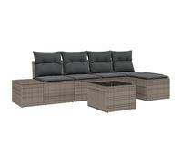 vidaXL Set di 5 divani da giardino con cuscino, in rattan sintetico, per esterni e comfort e stile, resistente alle intemperie, per terrazze, balconi, giardini d'inverno