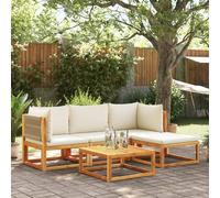 vidaXL Set di divani da giardino 5 pezzi con cuscini in legno di acacia e corda