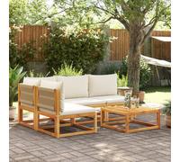 vidaXL Set di divani da giardino 5 pezzi con cuscini in legno di acacia e corda