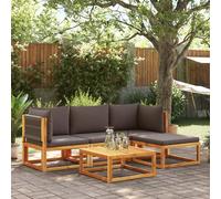 vidaXL Set di divani da giardino 5 pezzi con cuscini in legno di acacia e corda
