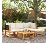 Set di divani da giardino 5 pezzi con cuscini in legno di acacia e rattan