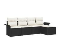 vidaXL Set di divani da Giardino 5 Pezzi con Cuscini Neri e Panna. Comodi, Morbidi e dall'aspetto Moderno, Sono Perfetti per Il Tuo Giardino, terrazza o Patio. Realizzati in Rattan Sintetico, Danno