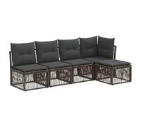 vidaXL Set di divani da giardino, 5 pezzi, grigio rattan sintetico, divano da giardino, mobili moderni per terrazza, set di riposo resistente alle intemperie, design modulare per il tuo patio