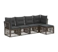 vidaXL Set di divani da giardino, 5 pezzi, grigio rattan sintetico, divano da giardino moderno, resistente alle intemperie, design modulare, relax all'aria aperta, set regolabile per stile e comfort