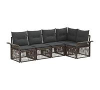 vidaXL Set di divani da giardino, 5 pezzi, grigio rattan sintetico, set di divano moderno per giardino, resistente alle intemperie, ideale per balcone, terrazza o patio