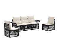vidaXL Set di divani da giardino, 5 pezzi, in rattan sintetico, set di divani da giardino, mobili modulari resistenti, zona esterna con cuscini caldi per il patio