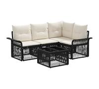 vidaXL Set di divani da giardino, 5 pezzi, nero, in rattan sintetico, divano da giardino moderno, relax all'aperto, design modulare resistente alle intemperie, mobili comodi per il vostro patio