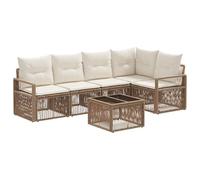 vidaXL Set di divani da giardino, 6 pezzi, beige, rattan sintetico, divano modulare moderno, resistente alle intemperie, ideale per rilassarsi in giardino o in cortile, feste