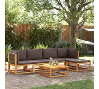 vidaXL Set di divani da giardino 6 pezzi con cuscini in legno di acacia e corda