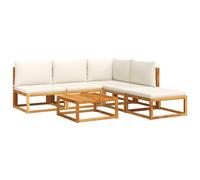 vidaXL Set Divano da Giardino 6 pz con Cuscini in Massello di Acacia, Set arredo da Giardino, Set mobili in Legno, Set mobili per Esterni