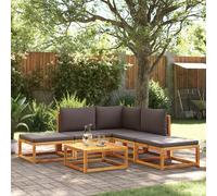 vidaXL Set di divani da giardino 6 pezzi con cuscini in legno di acacia e rattan