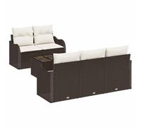 vidaXL Set di divani da Giardino 6 Pezzi con Cuscini in Rattan Marrone, Grande e modulare, per 4 Persone, Resistente alle intemperie e con Piedi Regolabili. Perfetto per Il Tuo Patio, Ideale per Cre