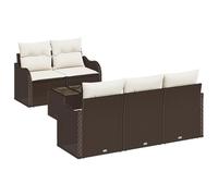 vidaXL Set di divani da Giardino 6 Pezzi con Cuscini in Rattan Marrone, Grande e modulare, per 4 Persone, Resistente alle intemperie e con Piedi Regolabili. Perfetto per Il Tuo Patio, Ideale per Cre