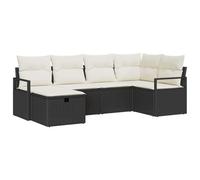 vidaXL Set di divani da Giardino 6 Pezzi, Cuscini Inclusi, in Rattan Nero. È Un Divano modulare per Esterni, Resistente alle intemperie, Che può ospitare 5 Persone. Perfetto per Il Patio e Il terraz