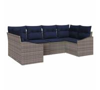vidaXL Set di divani da giardino, 6 pezzi, grigio e blu marino, giardino e terrazza, set di divani da esterno, stoccaggio modulare moderno, materiali resistenti al sole