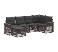 vidaXL Set di divani da giardino, 6 pezzi, grigio e grigio scuro, divano moderno per esterni, sedute resistenti alle intemperie, design modulare per patio, relax e mobili all'aperto