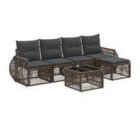 vidaXL Set Divano da Giardino 6 pz Grigio e Grigio Scuro polyrattan