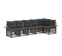 vidaXL Set di divani da giardino, 6 pezzi, grigio rattan sintetico, divano moderno da giardino, mobili da terrazza facili da pulire, design modulare resistente alle intemperie