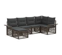 vidaXL Set di divani da giardino, 6 pezzi, grigio rattan sintetico, divano moderno per esterni, resistente alle intemperie, design modulare, comoda schiuma, sedili regolabili in giardino