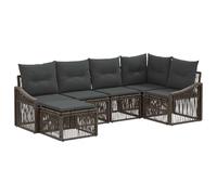 vidaXL Set di divani da giardino, 6 pezzi, grigio rattan sintetico, divano modulare regolabile, resistente alle intemperie, comodo per esterni, ideale per rilassarsi nel tuo giardino