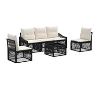 vidaXL Set di divani da giardino, 6 pezzi, nero, in rattan sintetico, divano modulare moderno, resistente alle intemperie, sedute esterne, mobili in rattan, comoda sedia relax