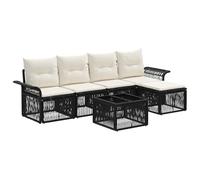 vidaXL Set di divani da giardino, 6 pezzi, nero, in rattan sintetico, set di divani moderni per giardino, resistenti alle intemperie, design modulare, sedute da esterno