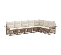 vidaXL Set di divani da giardino, 7 pezzi, beige, in rattan sintetico, mobili da giardino modulari, resistenti alle intemperie, divano per patio, rattan sintetico, design durevole e confortevole