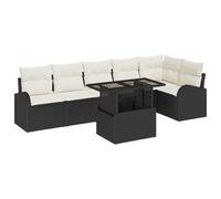 vidaXL Set di divani da Giardino 7 Pezzi con Cuscini, Comodi posti a Sedere in Rattan Sintetico, Perfetti per Interno ed Esterno. Design Bello e Pratico, Ideale per balconi, patii e Giardini. Mobili
