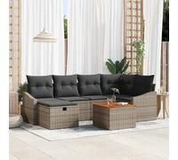 vidaXL Set di divani da giardino 7 pezzi con cuscini grigi in polyrattan