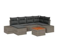 vidaXL Set Divano da Giardino con Cuscini in Grigio Polyrattan Acacia