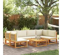 vidaXL Set di divani da giardino 7 pezzi con cuscini in legno di acacia e corda