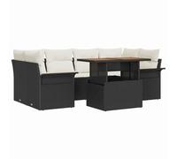 vidaXL Set di divani da Giardino 7 Pezzi con Cuscini in polirattan Nero. È Un Set modulare Perfetto per terrazzi e patii Moderni, Ideale per i pasti all'aperto in Estate.
