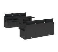 vidaXL Set di divani da Giardino 7 Pezzi con Cuscini in Rattan Nero. Arredamento Moderno per Esterni per 6 Persone. Design modulare e Facile da Mantenere. Coperture Removibili e mobili Resistenti all