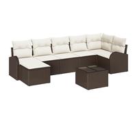 vidaXL Set di divani da Giardino 7 Pezzi con Cuscini | Mobili da Esterno modulari in Rattan Sintetico Marrone, Comodi e Perfetti per Chi AMA Lo Stile Moderno, Divano per terrazza, Lounge Resistente