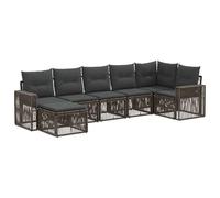 vidaXL Set di divani da giardino, 7 pezzi, grigio e grigio scuro, divano moderno per giardino, mobile modulare resistente alle intemperie, rattan sintetico, cuscini in schiuma, lounge all'aperto