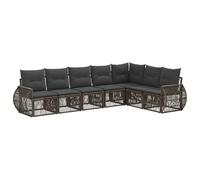 vidaXL Set Divano da Giardino 7 pz Grigio e Grigio Scuro polyrattan