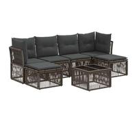 vidaXL Tuinbankenset 7 st Grijs poly rattan