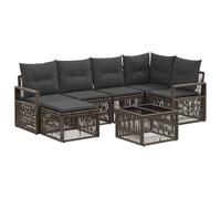 vidaXL Set di divani da giardino, 7 pezzi, grigio rattan sintetico, divani da giardino moderni, a prova di clima, con design modulare per il massimo comfort e relax all'aria aperta